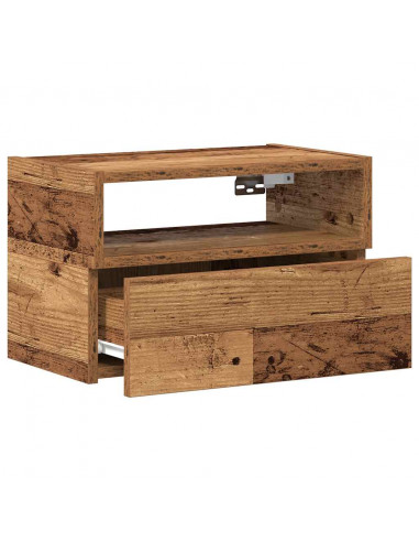 Comodini a Muro 2 pz Legno Antico 45x26x28,5 cm