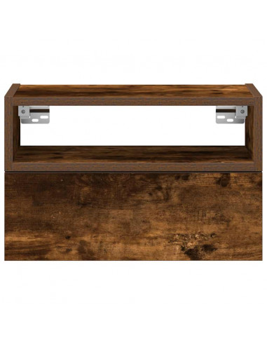 Comodini a Muro 2 pz Rovere Fumo 45x26x28,5 cm
