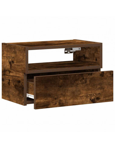 Comodini a Muro 2 pz Rovere Fumo 45x26x28,5 cm