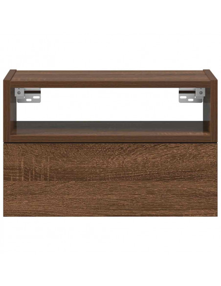 Comodini a Muro 2 pz Rovere Marrone 45x26x28,5 cm