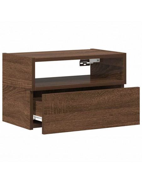 Comodini a Muro 2 pz Rovere Marrone 45x26x28,5 cm