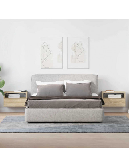 Comodini a Muro 2 pz Rovere Sonoma 45x26x28,5 cm