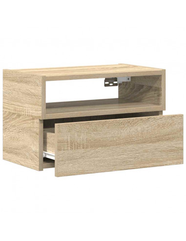 Comodini a Muro 2 pz Rovere Sonoma 45x26x28,5 cm