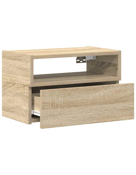 Comodini a Muro 2 pz Rovere Sonoma 45x26x28,5 cm