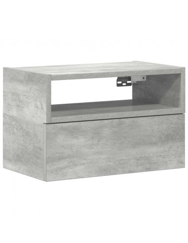 Comodino a Muro Grigio Cemento 45x26x28,5 cm