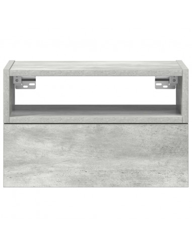 Comodino a Muro Grigio Cemento 45x26x28,5 cm