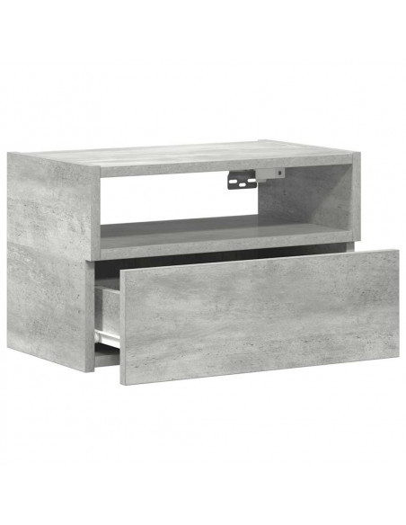 Comodino a Muro Grigio Cemento 45x26x28,5 cm