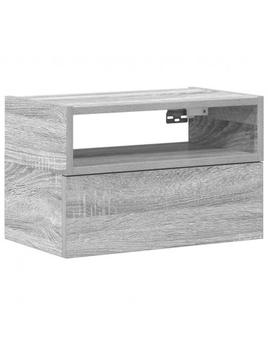 Comodino a Muro Grigio Sonoma 45x26x28,5 cm