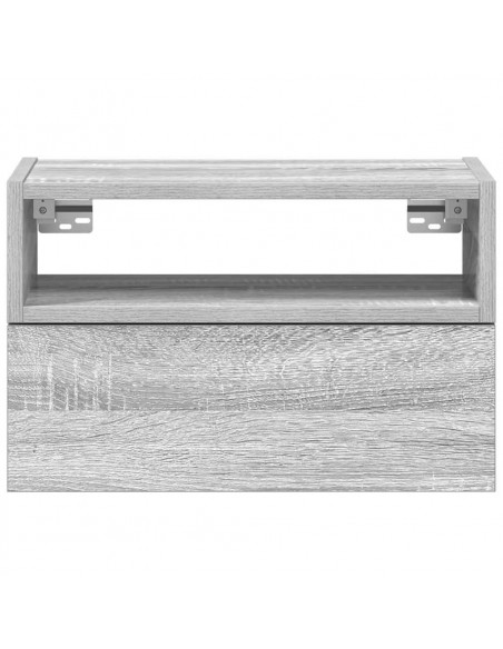 Comodino a Muro Grigio Sonoma 45x26x28,5 cm