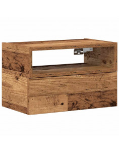 Comodino a Muro Legno Antico 45x26x28,5 cm 2
