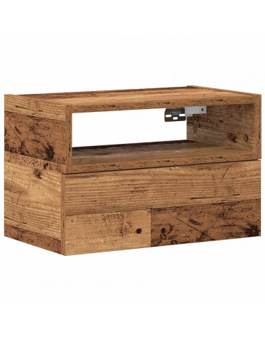 Comodino a Muro Legno Antico 45x26x28,5 cm