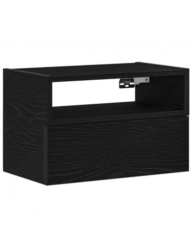 Comodino a Muro Nero 45x26x28,5 cm