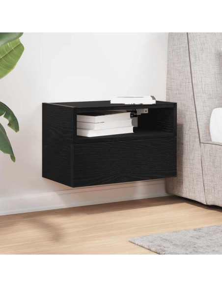 Comodino a Muro Nero 45x26x28,5 cm