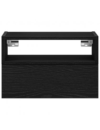 Comodino a Muro Nero 45x26x28,5 cm