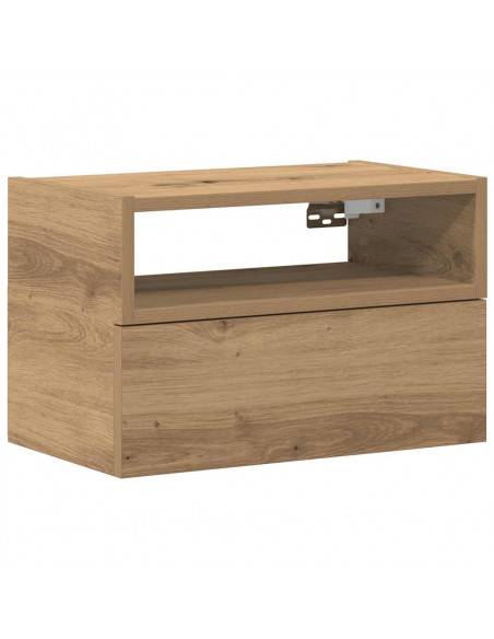 Comodino a Muro Rovere Artigianale 45x26x28,5 cm