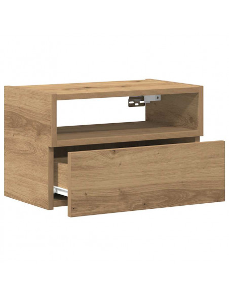 Comodino a Muro Rovere Artigianale 45x26x28,5 cm