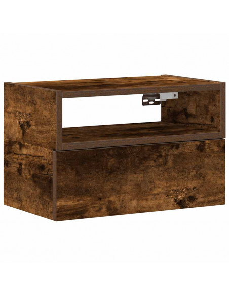 Comodino a Muro Rovere Fumo 45x26x28,5 cm
