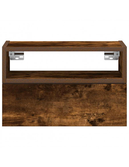 Comodino a Muro Rovere Fumo 45x26x28,5 cm
