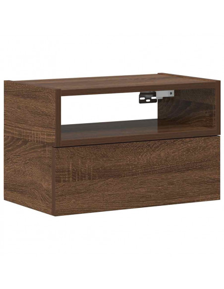 Comodino a Muro Rovere Marrone 45x26x28,5 cm