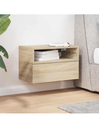 Comodino a Muro Rovere Sonoma 45x26x28,5 cm
