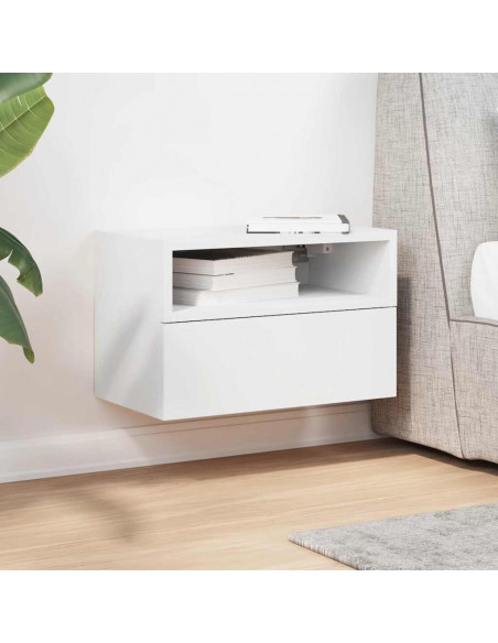 Comodino a Parete Bianco 45x26x28,5 cm