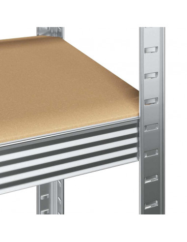 Mensola 4 Strati Argento in Acciaio e Legno Multistrato