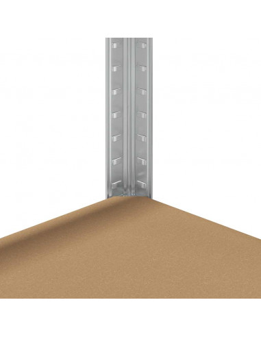 Mensola 4 Strati Argento in Acciaio e Legno Multistrato