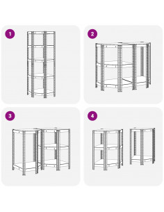 Mensola Angolare 5 Strati Blu in Acciaio e Legno Multistrato 2