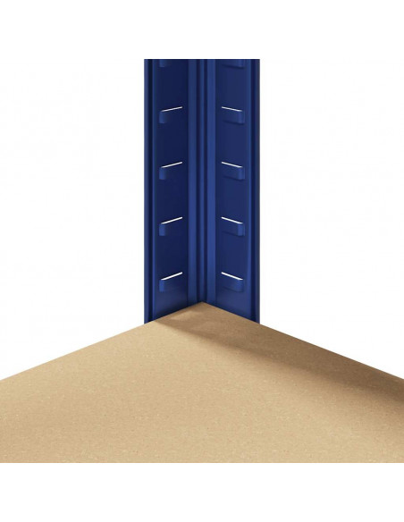 Mensola Angolare 5 Strati Blu in Acciaio e Legno Multistrato
