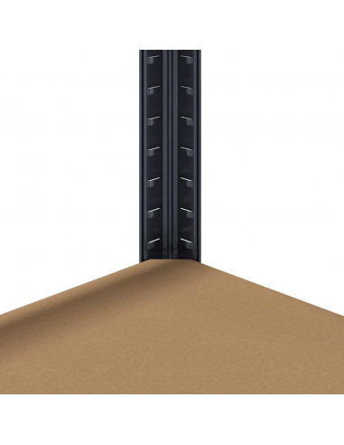 Mensola Portaoggetti 4 Strati Antracite Acciaio e Multistrato