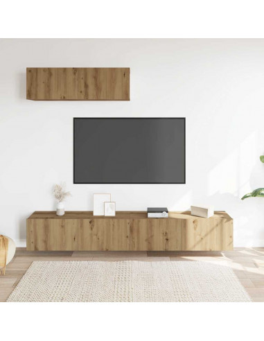 Mobili TV a Parete 3 pz Rovere 100x30x30 cm Truciolato
