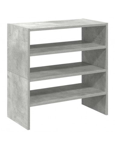 Scarpiere 2 pz Impilabili Grigio Cemento 60x30x30,5 cm