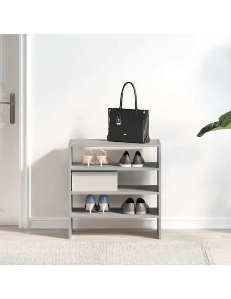 Scarpiere 2 pz Impilabili Grigio Cemento 60x30x30,5 cm