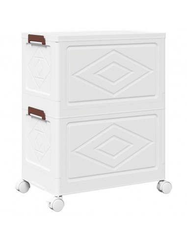 Scatola Portaoggetti con Ruote 2 Livelli 28 L 48,5x29,5x59,5 cm