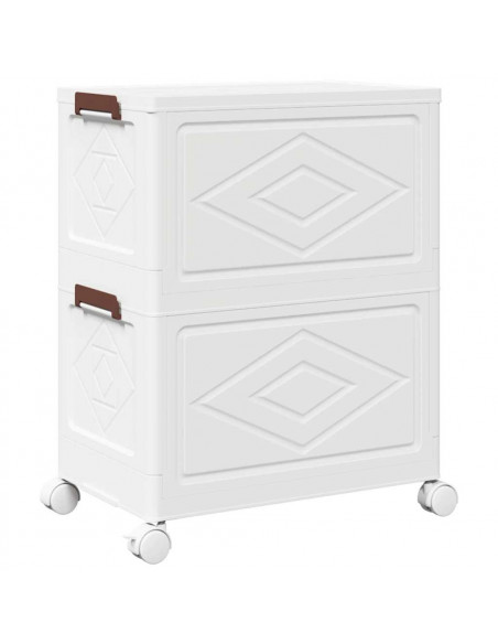 Scatola Portaoggetti con Ruote 2 Livelli 28 L 48,5x29,5x59,5 cm