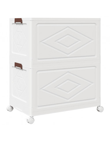 Scatola Portaoggetti con Ruote 2 Livelli 75 L 65x40x76 cm