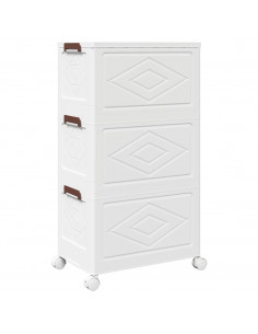 Scatola Portaoggetti con Ruote 3 Livelli 28 L 48,5x29,5x86 cm 2