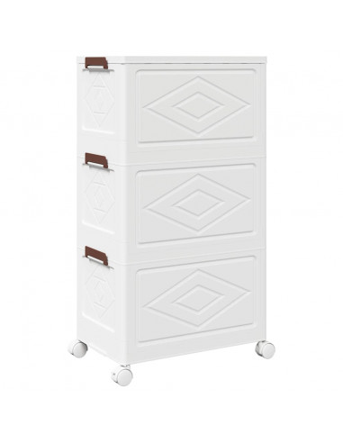 Scatola Portaoggetti con Ruote 3 Livelli 28 L 48,5x29,5x86 cm