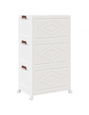 Scatola Portaoggetti con Ruote 3 Livelli 75 L 69x39,5x110,5 cm