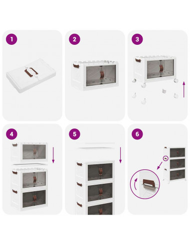 Scatola Portaoggetti con Ruote 3 Livelli 75 L 69x39,5x110,5 cm