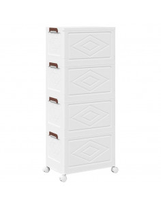Scatola Portaoggetti con Ruote 4 Livelli 28 L 48,5x29,5x112,5cm 2