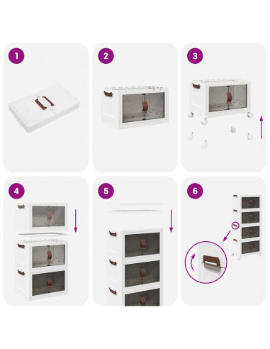 Scatola Portaoggetti con Ruote 4 Livelli 28 L 48,5x29,5x112,5cm