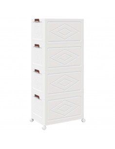 Scatola Portaoggetti con Ruote 4 Livelli 75 L 65x40x145 cm 2