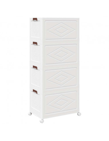 Scatola Portaoggetti con Ruote 4 Livelli 75 L 65x40x145 cm