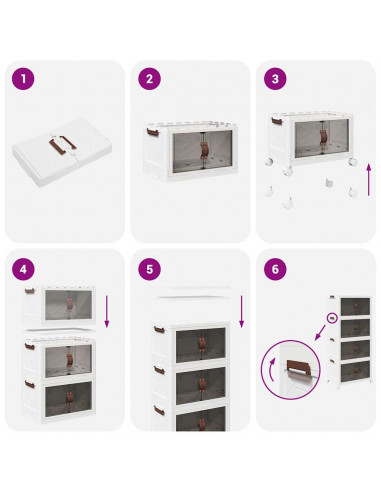 Scatola Portaoggetti con Ruote 4 Livelli 75 L 65x40x145 cm