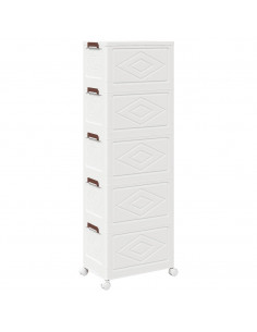 Scatola Portaoggetti con Ruote 5 Livelli 28 L 48,5x29,5x139 cm 2