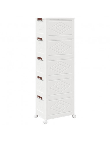 Scatola Portaoggetti con Ruote 5 Livelli 28 L 48,5x29,5x139 cm