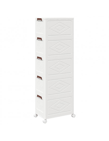 Scatola Portaoggetti con Ruote 5 Livelli 28 L 48,5x29,5x139 cm