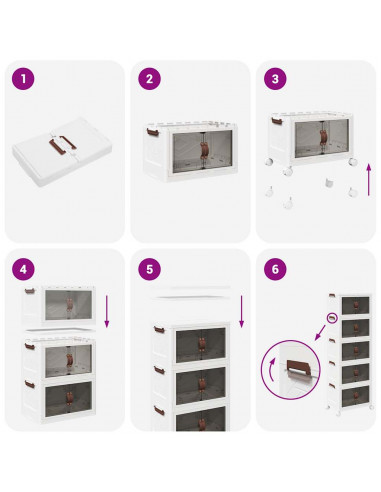 Scatola Portaoggetti con Ruote 5 Livelli 28 L 48,5x29,5x139 cm