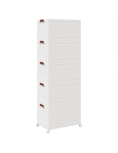 Scatola Portaoggetti con Ruote 5 Livelli 75 L 65x40x179 cm